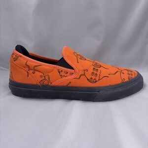 Emerica Wino G6 Slip On x Toy Machine Shoes Mens Size 10.5 Orange Skate
